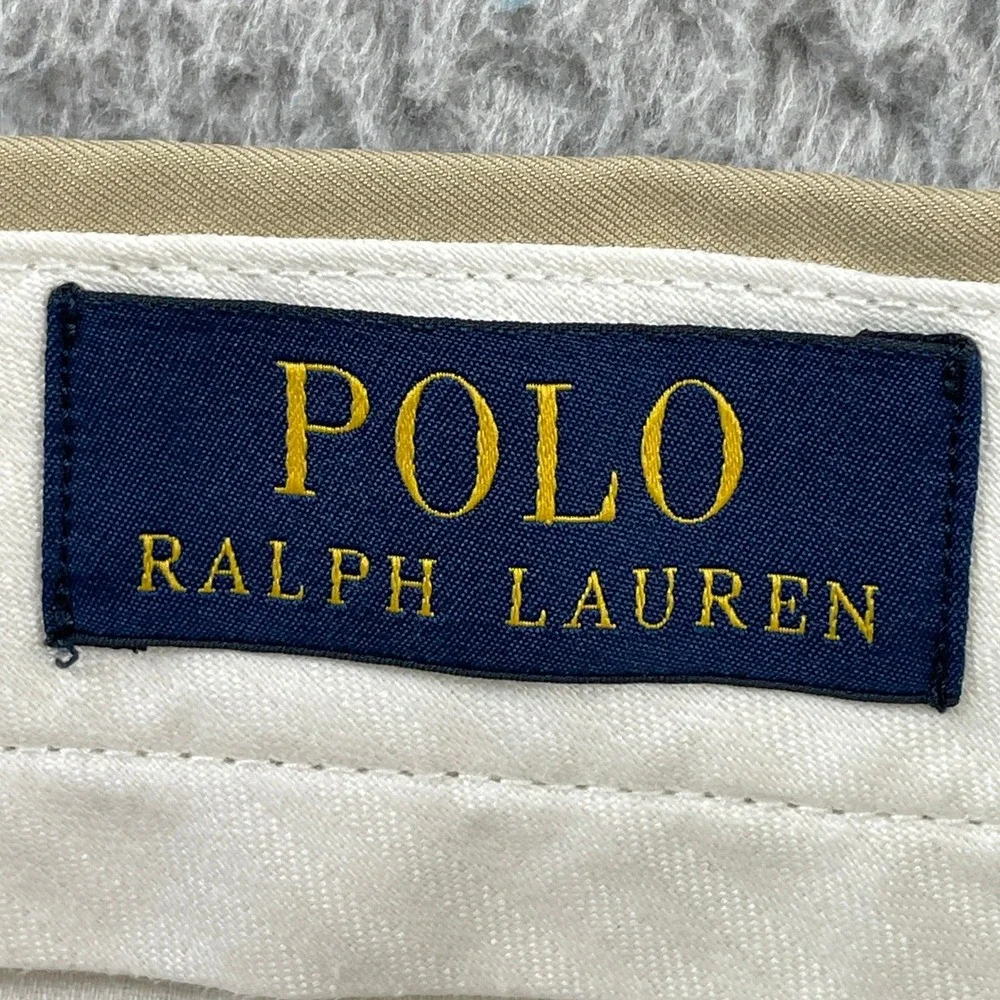 Polo Ralph Lauren Pants Mens 32/30 Tan Slim Fit Chino Trousers Khaki Polyester - Picture 3 of 10